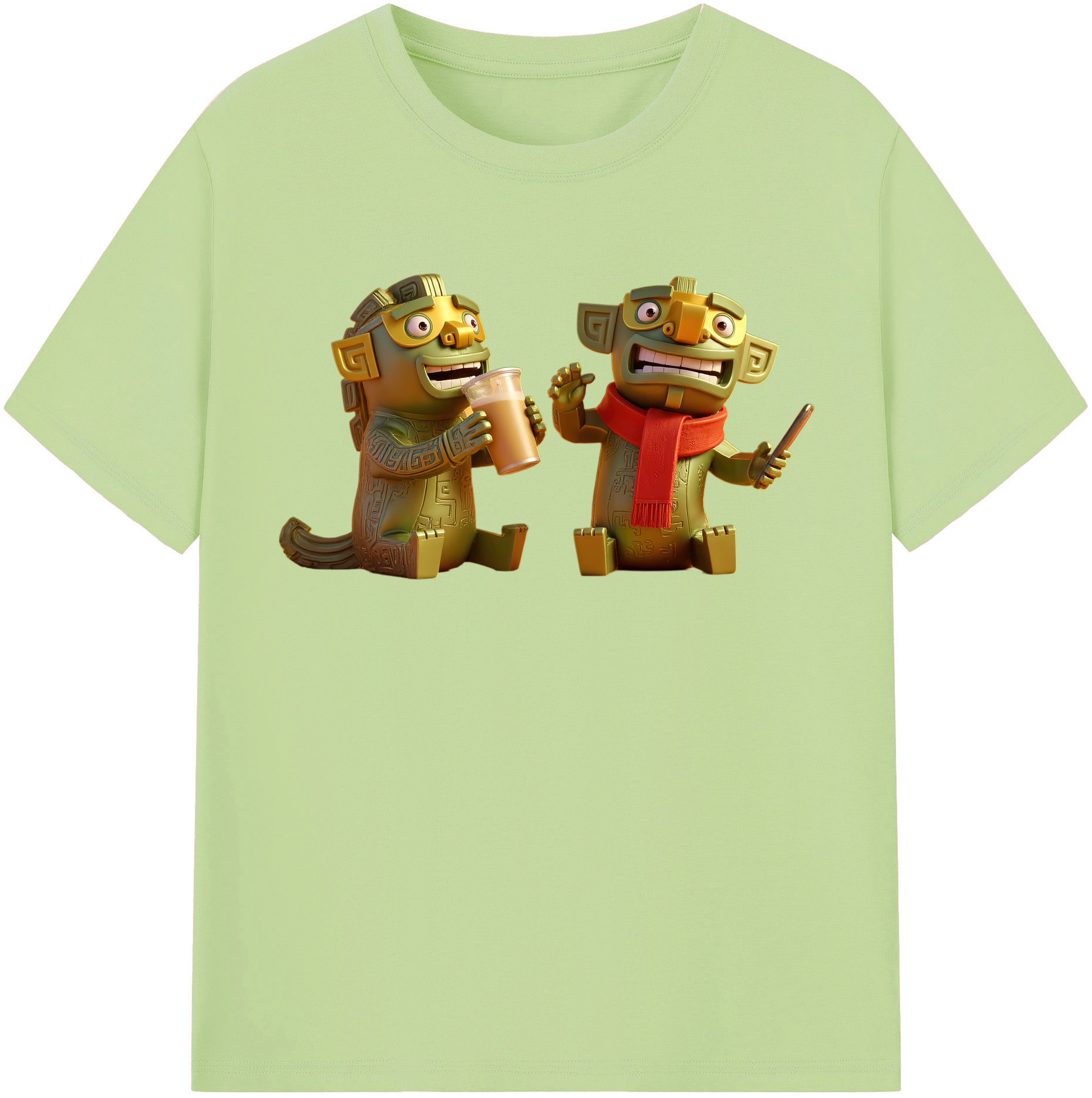 （画像用） Ne Zha 2 ナタ 魔童の大暴れ 綿100％半袖Tシャツ（フロントプリント）